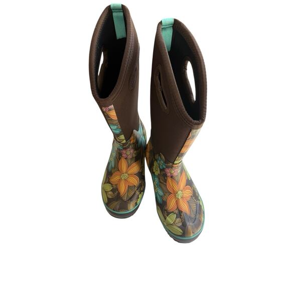 Bogs Waterproof blooms Women’s sz 7 Classic High Winter Rain Boots Pull On Color - Picture 4 of 11
